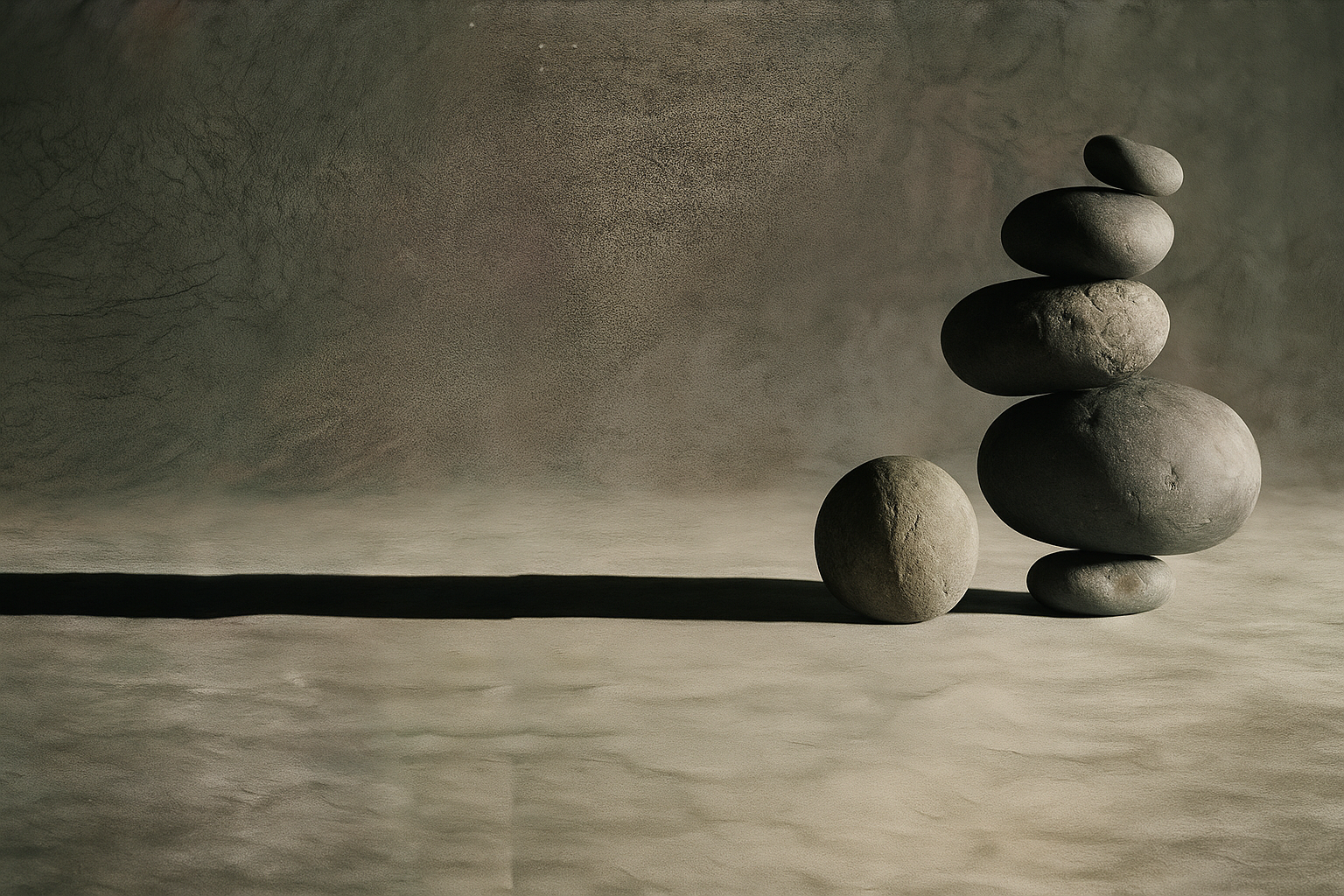 stone balance over and another